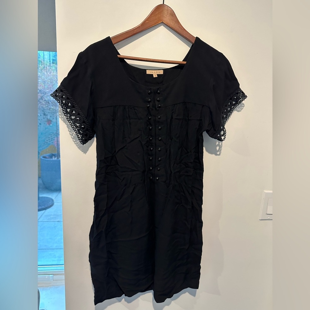 Sandro French Size 3 Black Dress